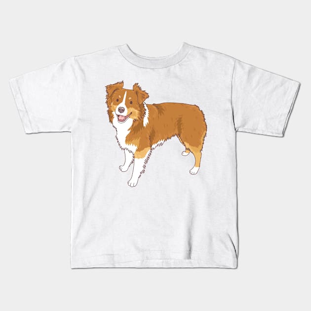 Red Tricolor Toy Aussie Kids T-Shirt by Csieben